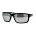 Locs 90s Classic Rectangular Squared Gangster Biker Style Sunglasses Black Grey Silver Mirror