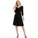 Ever-Pretty Women's Cross Front Pleated Short Flare Casual Dress Cocktail Dress 00242 Black Medium