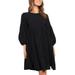 Women Long Sleeve Tunic Dress Cotton linen Crew Neck Casual Loose Flowy Swing Shift Dresses