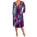 Funfash Purple Slimming Wrap Cocktail Dress