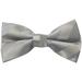 Jacob Alexander Men's Pre-Tied Solid Color Tonal Stripe Clip-On Bow Tie - Gray