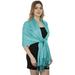 Gilbin Luxurious Women's Silky Scarf Large Soft Cozy Pashmina Shawls Solid Colors Soft Pashmina Shawl Wrap Stole(Teal)