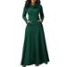 Sexy Dance Women's Long Sleeve Formal Dress Cowl Neck High Waisted Cocktail Pockets Plus Size Solid Color Elegant Maxi Dress