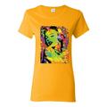 Colorful Woman Marilyn Monroe Pop Culture Womens Graphic T-Shirt, Gold, 2XL