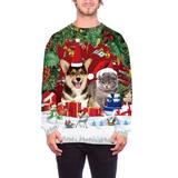 Couple 3D Print Crew Neck Pullover Christmas Sweater Sweatshirts for Men Women Unisex Fashion Street Pullover Tops