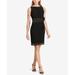 American Living Women's Jersey Sheath Black Dress With Bow Size 6