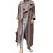 ZANZEA Women Autumn Full Sleeve Lapel Collar Windbreaker Long Coat Vintage Trench Coat