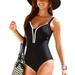 RUEWEY Women One Piece Monokini Push Up Swimsuit