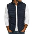 MAWCLOS Vest Coat for Men Cotton Jacket Sleeveless Solid Color Outerwear for Winter with Zipper Pockets