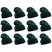 Enimay Men's Women's Winter Long Beanie Hat Knit Cap Dark Green 12 Pack