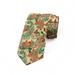 Ethnic Necktie, Paisley Style Leaves, Dress Tie, 3.7", Hunter Green Ruby Orange, by Ambesonne