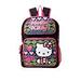 Hello Kitty Girl's Patchwork Hearts Black Backpack, Multi?