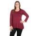 24seven Comfort Apparel Long Sleeve Swing Plus Size Tunic Top