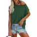 Women Tunic Tops Cap Sleeve T Shirt Solid Color Pocket Tee Shirt Blouse Short Sleeve Tops T-shirt Pullover