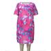 A Personal Touch Women's Plus Size Square Neck Lounging Dress - Pink Flourish - 4X