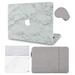 LuvCase Laptop Case Compatible with MacBook New Air 13" A2337 M1/A2179 (Touch ID) Retina Display Hard Shell Cover, Sleeve, Mouse Pad, Keyboard Cover & Screen Protector (White Marble with Grey Vei