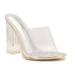 Cape Robbin Shoes Fusion Translucent Block High-Heel Mule Open Toe Sandal