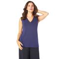 Roaman's Women's Plus Size Ultrasmooth V-Neck Tank Top Stretch Jersey Sleeveless Tee