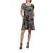 Women's Ellie Black and Red Multicolor Empire Waist Mini Dress