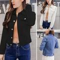 Promotion Clearance Boyfriend Jean Jacket Women Denim Jackets Vintage Long Sleeve Jacket Casual Slim Coat Candy Color Bomber Jacket