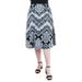 24seven Comfort Apparel Women's Plus Size Paisley Print Elastic Waist Midi Skirt