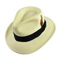 Summer C-Crown Toyo Straw Fedora Hat - M - Ivory