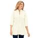 Woman Within Women's Plus Size Pleated Embroidered Tunic