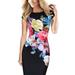 Womens Pack Hip Elegant Slim Short Sleeve Floral Print Dress