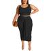 Sexy Dance Womens Plus Size Sleeveless Tanks Crop Top Bodycon Tie Skirts Set 2 Piece Midi Dress Outfits Summer Casual Lace Up Beach Suits