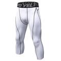 Zuiguangbao White Compression Gym Men's Long Pants Running Base Layers Skins Tights Running Pants Men's 7 Points Quick Dry Pants,XXL