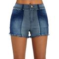 Women's Denim Shorts Casual Cotton Classic Fit Summer Distressed Jeans Mid Rise Straight Jean Shorts