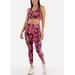 Womens Juniors Sexy Sports Bra and Leggings 2pc Set for Gym - Pink Activewear Workout Set 40883O