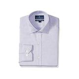 BUTTONED DOWN Men's Tailored Fit Spread-Collar Pattern Non-Iron Dress Shirt, Purple/Blue Micro Check, 16.5" Neck 35" Sleeve