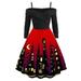 Women's Plus Size Halloween Swing Long Sleeve Cosplay Party Fancy Dress