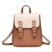 Mojoyce Mini PU Leather Women Shoulder Bags Flap Backpack Lady School Bags (Brown)