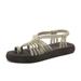 DREAM PAIRS Women's Flat Sandals Strap Yoga Casual Lightweight Soft Comfort Beach Sandals For Women Summer Shoes BEIGE ATHENA_10 size 7