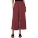 TheMogan Women's Tailored Easy Elasticated Waist Soft Wide Leg Culotte Pants