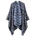 Vintage Women Autumn Winter Poncho Plaid Floral Print Warm Square Scarf Pashmina Shawl