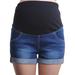 Sexy Dance Womens Pregnant Pants Underbelly Wide Elastic Band Waist Maternity Denim Shorts Solid Color Casual Short Pants With Pockets