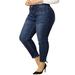 Agnes Orinda Juniors' Plus Size Denim Mid Rise Stretch Skinny Jeans