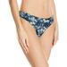 Calvin Klein Women's Invisibles Thong Panty, Lyria Blue Floral, Small