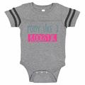 Funny Potty Training Baseball Bodysuit Raglan â€œPotty Like A Rockstarâ€� Cute Rockstar Shirt Gift - Baby Tee, 6-12 months, Grey & Black Short Sleeve