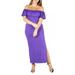 24seven Comfort Apparel Ruffle Off The Shoulder Plus Size Maxi Dress, P0116038, Made in USA