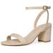 Allegra K Women's Casual Open Toe Chunky Heel Ankle Strap Sandals