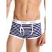 MAWCLOS Flex Fit Breathable Boxer Briefs Swim Trunks for Men Boys Regular Rise Chic Stripe Print Underwear with Fly (1-3 Pack)