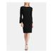 RALPH LAUREN Womens Black Long Sleeve Boat Neck Knee Length Sheath Wear To Work Dress Size 8