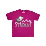 Inktastic Virtual Student Cute Smiling Laptop Child Short Sleeve T-Shirt Unisex Cyber Pink XS