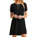 Women Summer Casual T Shirt Dresses A Line Swing Simple Multicolor Mini Dress