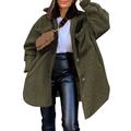 Celmia Women Long Sleeve Buttons Plush Fleece Coats Winter Jackets