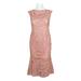 JS Collections Crew Neck Sleeveless Keyhole Zipper Back Embroidered Soutache Dress (Plus Size)-ANTIQUE ROSE